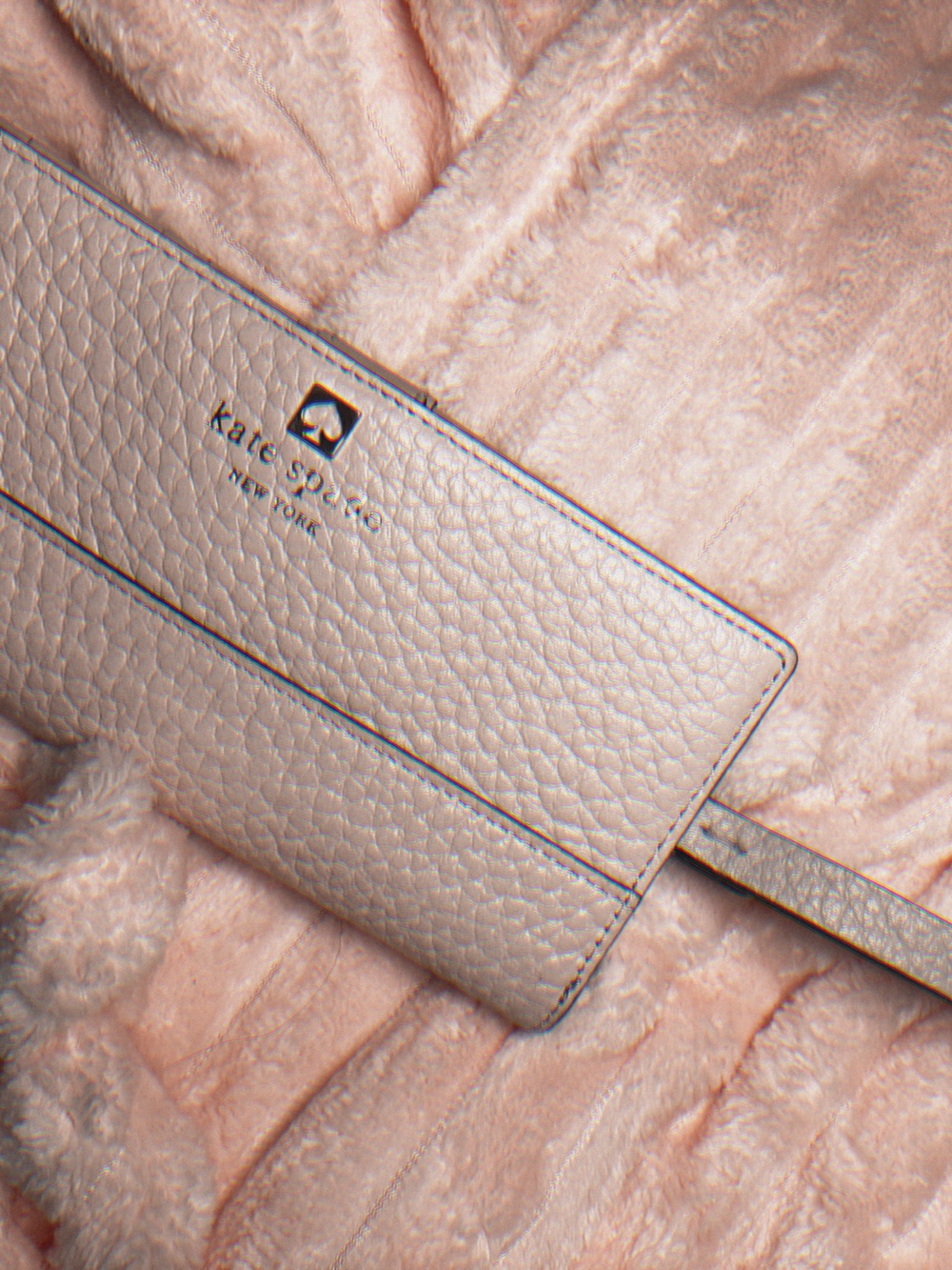 Blush Kate Spade New York Pebbled leather Wristlet Wallet